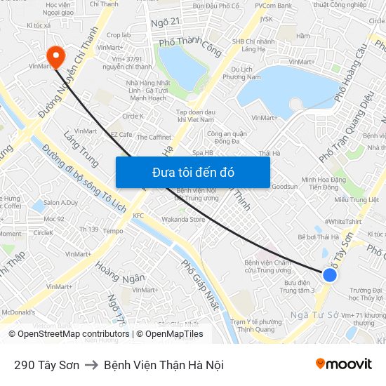 290 Tây Sơn to Bệnh Viện Thận Hà Nội map