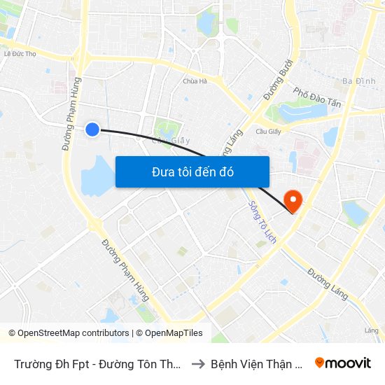 Trường Đh Fpt - Đường Tôn Thất Thuyết to Bệnh Viện Thận Hà Nội map