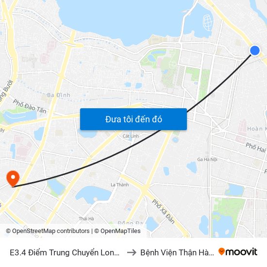 E3.4 Điểm Trung Chuyển Long Biên to Bệnh Viện Thận Hà Nội map