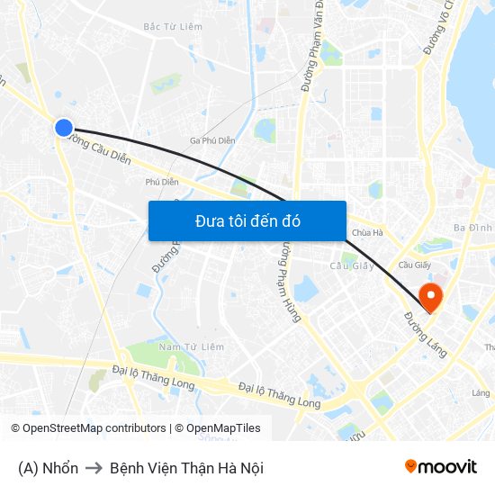 (A) Nhổn to Bệnh Viện Thận Hà Nội map