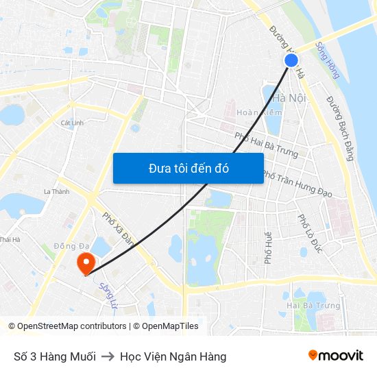 Số 3 Hàng Muối to Học Viện Ngân Hàng map