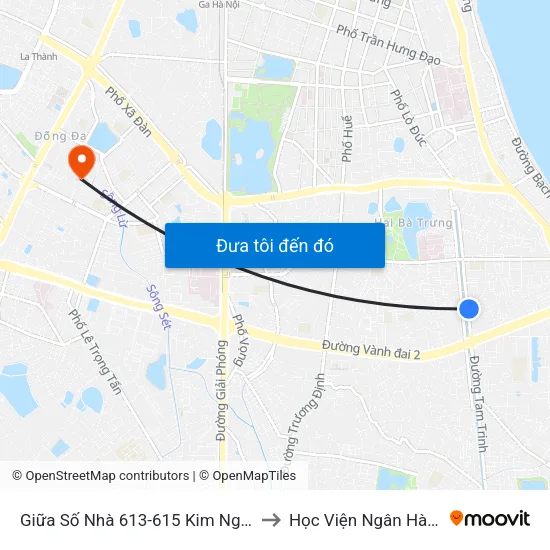 Giữa Số Nhà 613-615 Kim Ngưu to Học Viện Ngân Hàng map