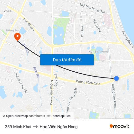 259 Minh Khai to Học Viện Ngân Hàng map
