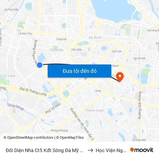 Đối Diện Nhà Ct5 Kđt Sông Đà Mỹ Đình - Phạm Hùng to Học Viện Ngân Hàng map