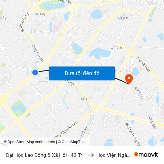 Đại Học Lao Động & Xã Hội - 43 Trần Duy Hưng to Học Viện Ngân Hàng map