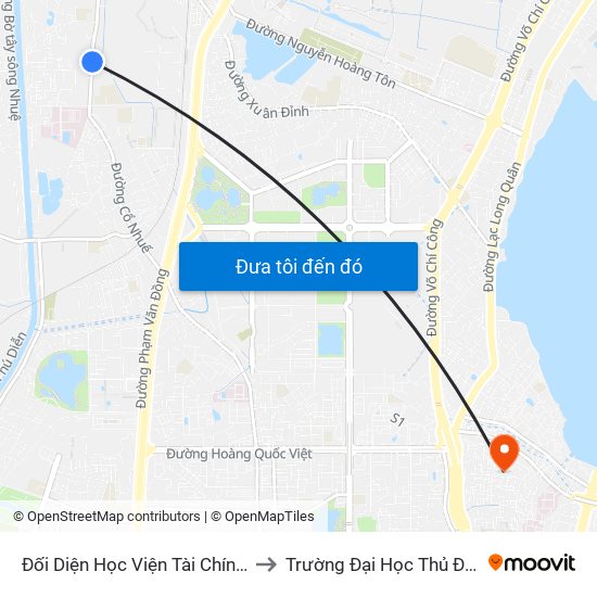 Đối Diện Học Viện Tài Chính - Đường Đức Thắng to Trường Đại Học Thủ Đô Hà Nội (Cơ Sở 3) map