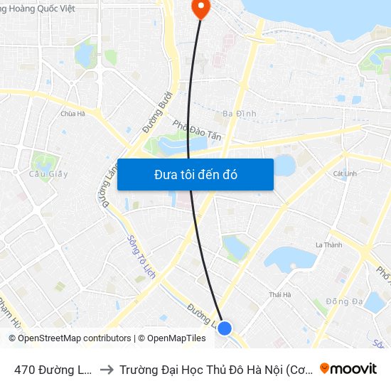 470 Đường Láng to Trường Đại Học Thủ Đô Hà Nội (Cơ Sở 3) map