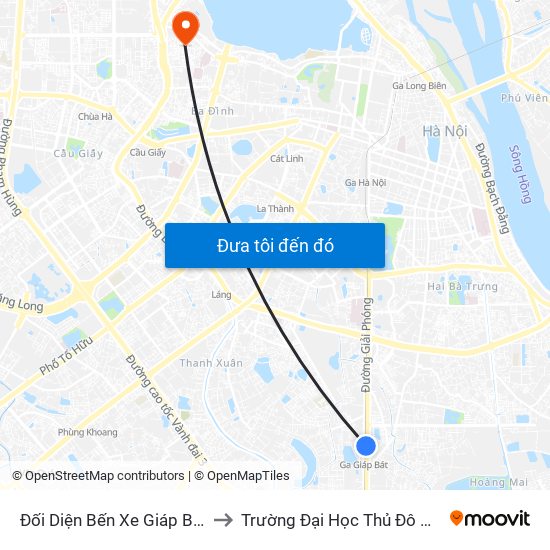 Đối Diện Bến Xe Giáp Bát - Giải Phóng to Trường Đại Học Thủ Đô Hà Nội (Cơ Sở 3) map