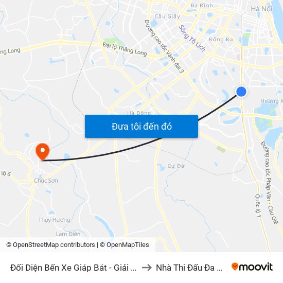 Đối Diện Bến Xe Giáp Bát - Giải Phóng to Nhà Thi Đấu Đa Năng map