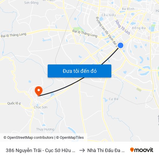 386 Nguyễn Trãi - Cục Sở Hữu Trí Tuệ to Nhà Thi Đấu Đa Năng map