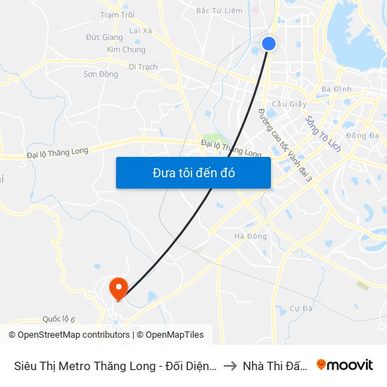 Siêu Thị Metro Thăng Long - Đối Diện Ngõ 599 Phạm Văn Đồng to Nhà Thi Đấu Đa Năng map