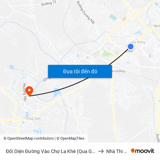 Đối Diện Đường Vào Chợ La Khê (Qua Ga Metro La Khê) - 405 Quang Trung (Hà Đông) to Nhà Thi Đấu Đa Năng map