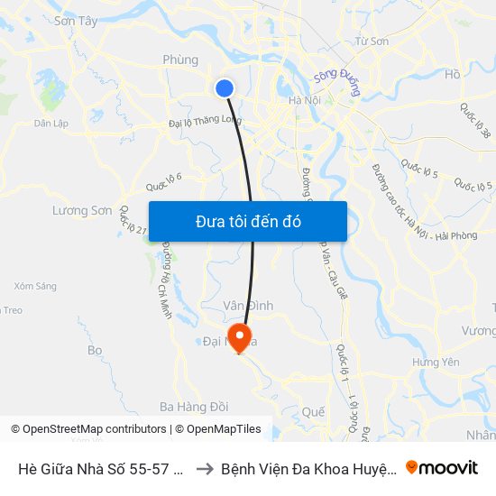 Hè Giữa Nhà Số 55-57 Phố Nhổn to Bệnh Viện Đa Khoa Huyện Mỹ Đức map