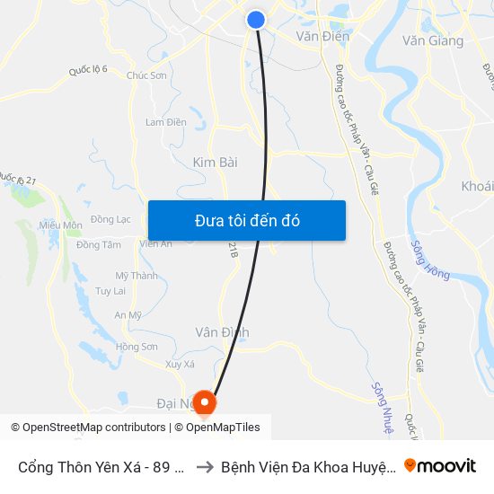 Cổng Thôn Yên Xá - 89 Cầu Bươu to Bệnh Viện Đa Khoa Huyện Mỹ Đức map