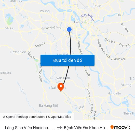 Làng Sinh Viên Hacinco - Nguyễn Tuân to Bệnh Viện Đa Khoa Huyện Mỹ Đức map