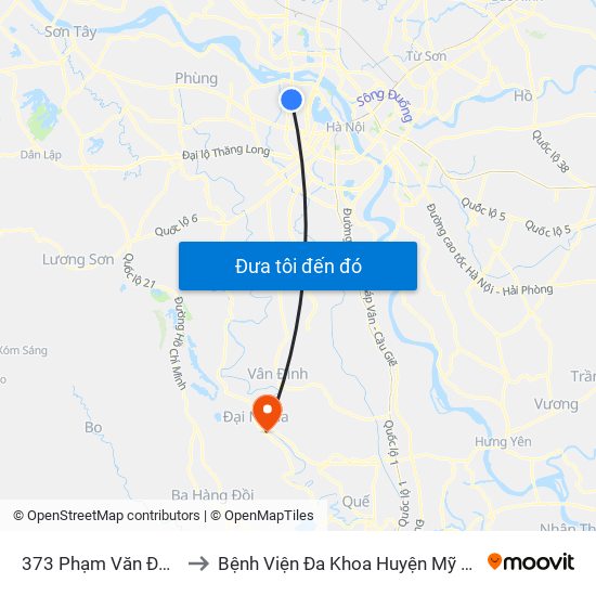 373 Phạm Văn Đồng to Bệnh Viện Đa Khoa Huyện Mỹ Đức map