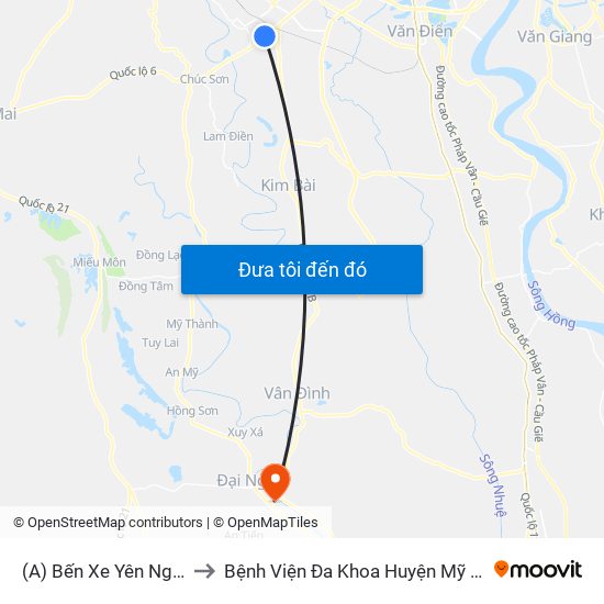 (A) Bến Xe Yên Nghĩa to Bệnh Viện Đa Khoa Huyện Mỹ Đức map