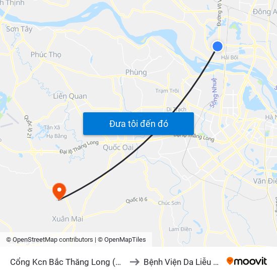 Cổng Kcn Bắc Thăng Long (Gần Cầu Vượt Bộ Hành) to Bệnh Viện Da Liễu Hà Nội (Cơ Sở 3) map