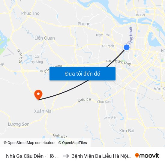 Nhà Ga Cầu Diễn - Hồ Tùng Mậu to Bệnh Viện Da Liễu Hà Nội (Cơ Sở 3) map