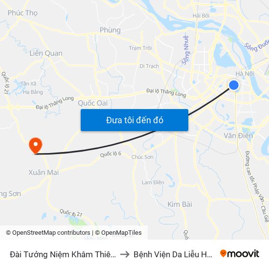 Đài Tưởng Niệm Khâm Thiên - 45 Khâm Thiên to Bệnh Viện Da Liễu Hà Nội (Cơ Sở 3) map