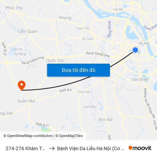 274-276 Khâm Thiên to Bệnh Viện Da Liễu Hà Nội (Cơ Sở 3) map