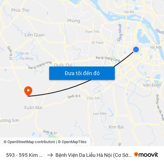 593 - 595 Kim Mã to Bệnh Viện Da Liễu Hà Nội (Cơ Sở 3) map