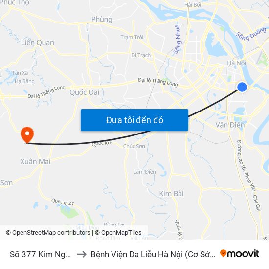 Số 377 Kim Ngưu to Bệnh Viện Da Liễu Hà Nội (Cơ Sở 3) map