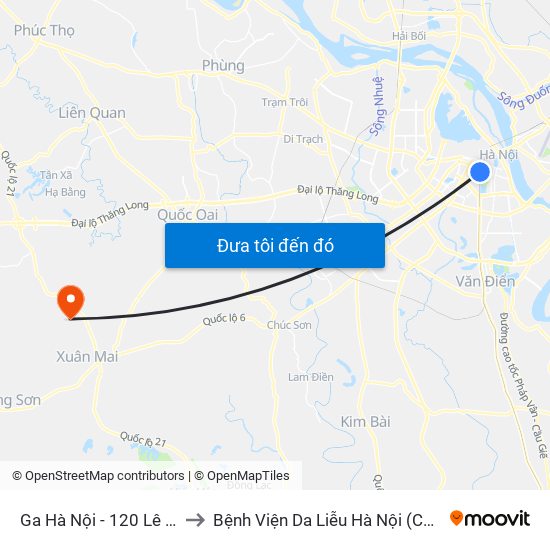 Ga Hà Nội - 120 Lê Duẩn to Bệnh Viện Da Liễu Hà Nội (Cơ Sở 3) map