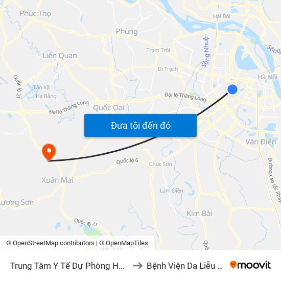 Trung Tâm Y Tế Dự Phòng Hn - 70 Nguyễn Chí Thanh to Bệnh Viện Da Liễu Hà Nội (Cơ Sở 3) map