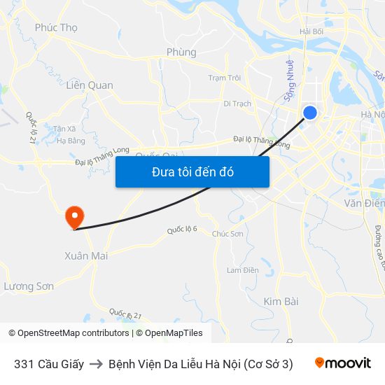 331 Cầu Giấy to Bệnh Viện Da Liễu Hà Nội (Cơ Sở 3) map