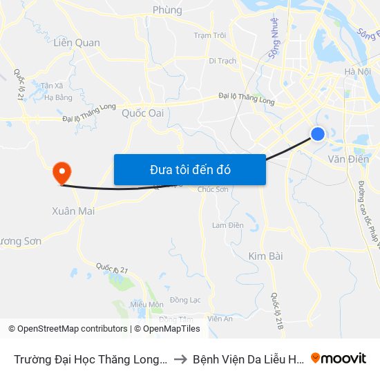 Trường Đại Học Thăng Long - Nghiêm Xuân Yêm to Bệnh Viện Da Liễu Hà Nội (Cơ Sở 3) map