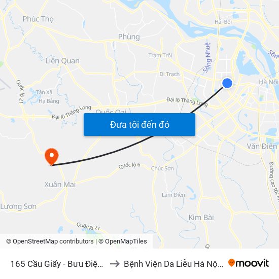 165 Cầu Giấy - Bưu Điện Cầu Giấy to Bệnh Viện Da Liễu Hà Nội (Cơ Sở 3) map