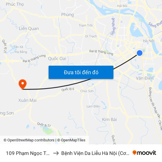 109 Phạm Ngọc Thạch to Bệnh Viện Da Liễu Hà Nội (Cơ Sở 3) map