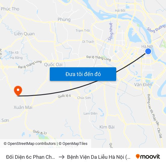 Đối Diện 6c Phan Chu Trinh to Bệnh Viện Da Liễu Hà Nội (Cơ Sở 3) map