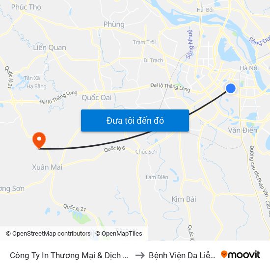 Công Ty In Thương Mại & Dịch Vụ Ngân Hàng - Số 10 Chùa Bộc to Bệnh Viện Da Liễu Hà Nội (Cơ Sở 3) map