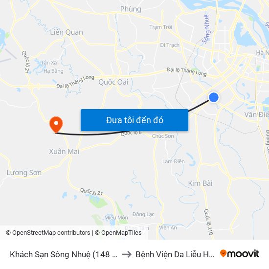 Khách Sạn Sông Nhuệ (148 Trần Phú- Hà Đông) to Bệnh Viện Da Liễu Hà Nội (Cơ Sở 3) map