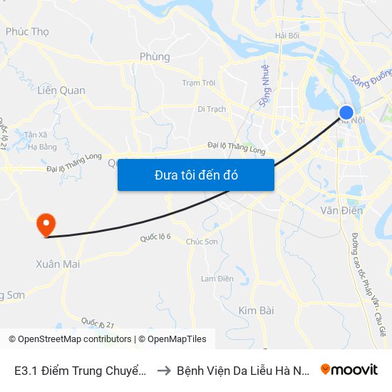 E3.1 Điểm Trung Chuyển Long Biên to Bệnh Viện Da Liễu Hà Nội (Cơ Sở 3) map