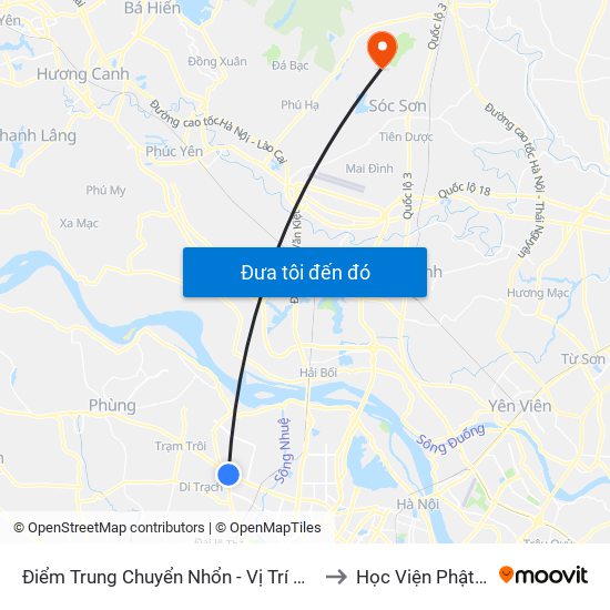 Điểm Trung Chuyển Nhổn - Vị Trí Đỗ Tuyến 20, 29, 32 (Chiều Sơn Tây - Hà Nội)- Đường 32 to Học Viện Phật Giáo Việt Nam Tại Hà Nội map