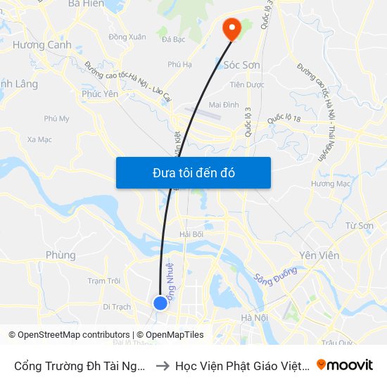 Cổng Trường Đh Tài Nguyên Môi Trường to Học Viện Phật Giáo Việt Nam Tại Hà Nội map