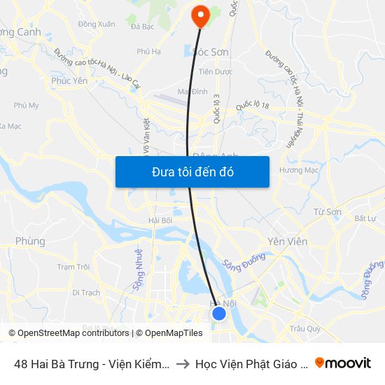 48 Hai Bà Trưng - Viện Kiểm Nghiệm Thuốc Trung Ương to Học Viện Phật Giáo Việt Nam Tại Hà Nội map