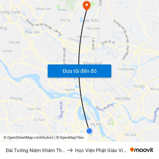 Đài Tưởng Niệm Khâm Thiên - 45 Khâm Thiên to Học Viện Phật Giáo Việt Nam Tại Hà Nội map