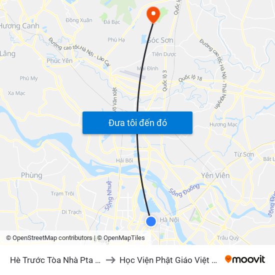 Hè Trước Tòa Nhà Pta - Số 1 Kim Mã to Học Viện Phật Giáo Việt Nam Tại Hà Nội map