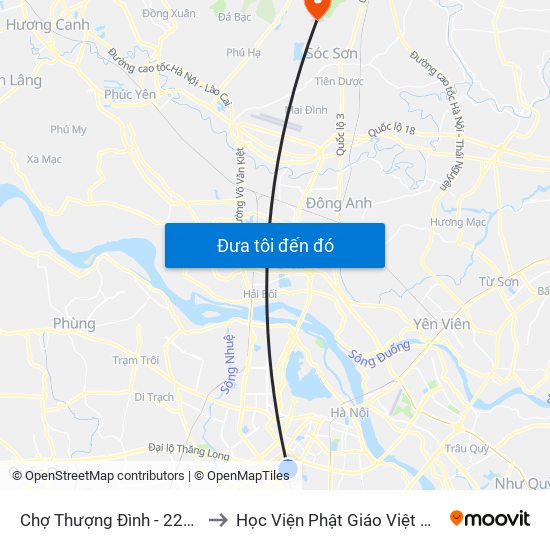 Chợ Thượng Đình - 224 Nguyễn Trãi to Học Viện Phật Giáo Việt Nam Tại Hà Nội map