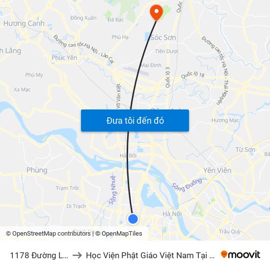 1178 Đường Láng to Học Viện Phật Giáo Việt Nam Tại Hà Nội map