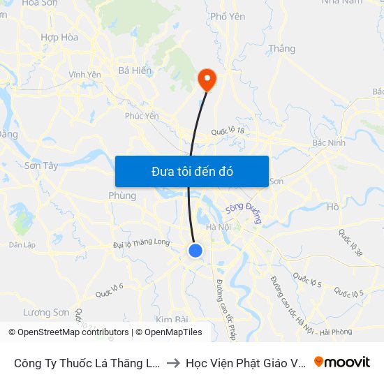 Công Ty Thuốc Lá Thăng Long - 235 Nguyễn Trãi to Học Viện Phật Giáo Việt Nam Tại Hà Nội map