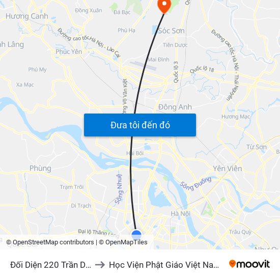 Đối Diện 220 Trần Duy Hưng to Học Viện Phật Giáo Việt Nam Tại Hà Nội map