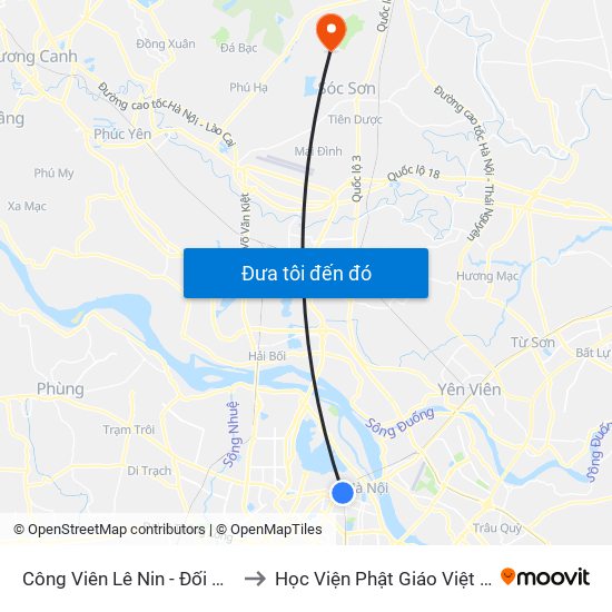 Công Viên Lê Nin - Đối Diện 35 Trần Phú to Học Viện Phật Giáo Việt Nam Tại Hà Nội map