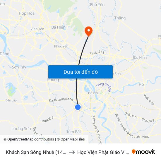 Khách Sạn Sông Nhuệ (148 Trần Phú- Hà Đông) to Học Viện Phật Giáo Việt Nam Tại Hà Nội map