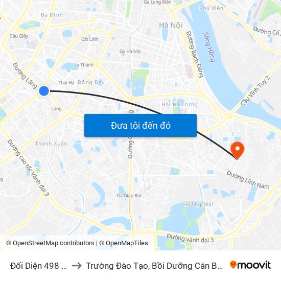 Đối Diện 498 Đường Láng to Trường Đào Tạo, Bồi Dưỡng Cán Bộ Công Thương Trung Ương map