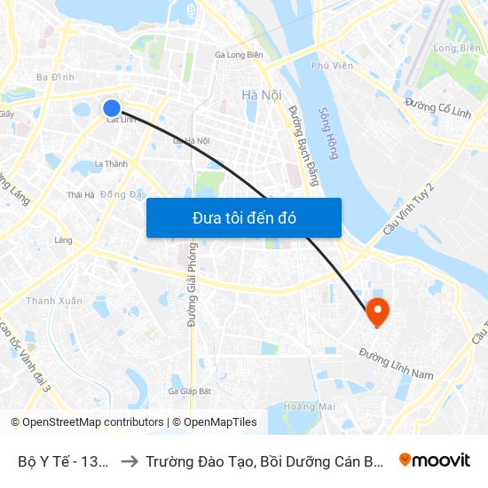 Bộ Y Tế - 138a Giảng Võ to Trường Đào Tạo, Bồi Dưỡng Cán Bộ Công Thương Trung Ương map